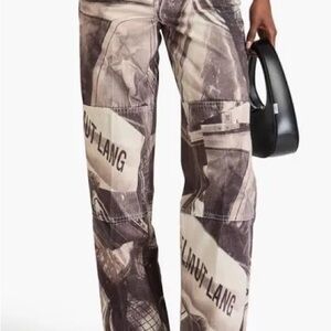 Helmut Lang All-Over Print Jeans – Black & White Graphic (Size 26)